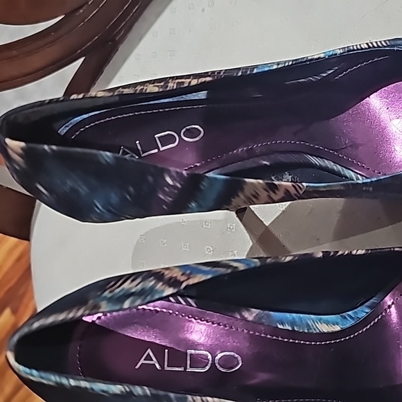 Aldo Satin Patterned Stilettos heels Green/ black size 36 - Picture 2 of 9
